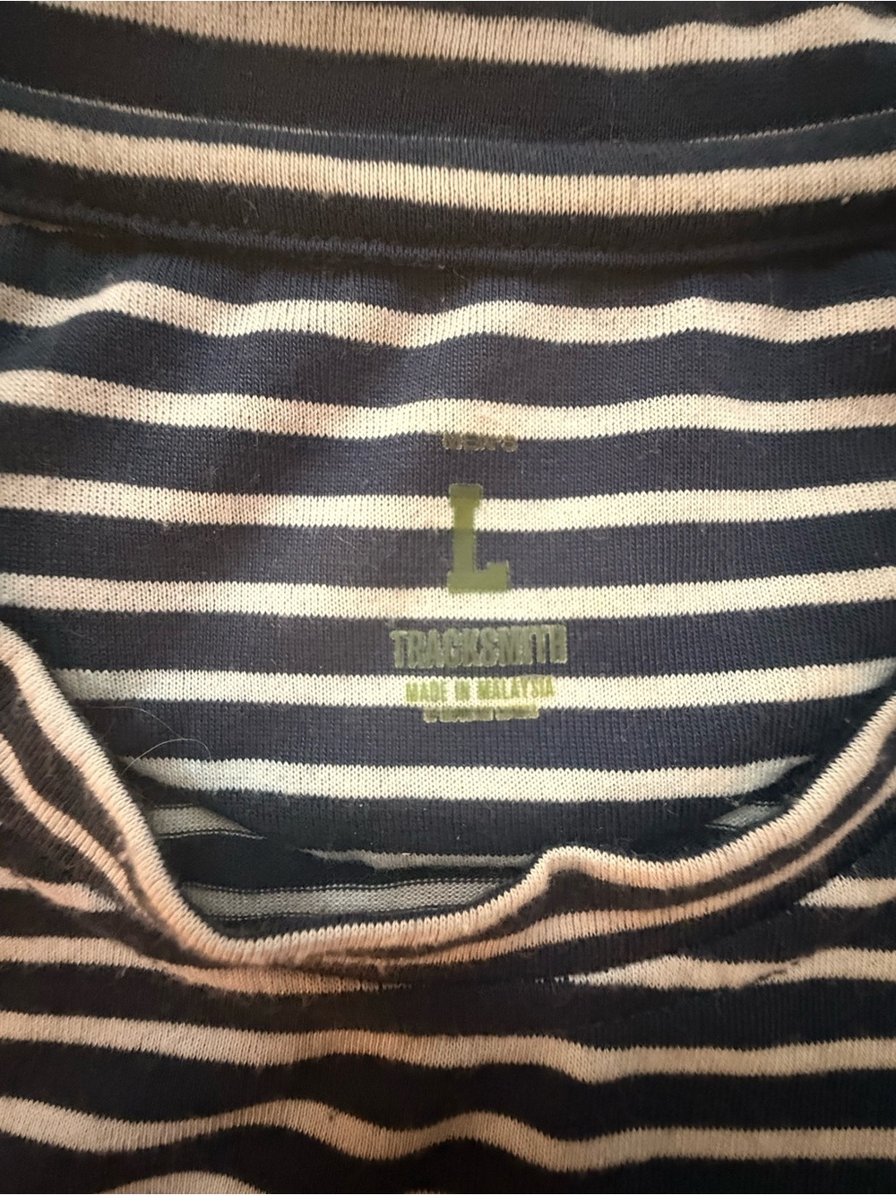 Tracksmith Cannonball Run Blue and White Striped Long Sleeve Crew - Picture 3 of 8